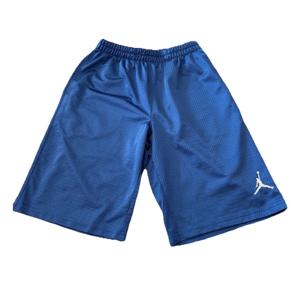 Jordan Boys Royal Blue Mesh Athletic Basketball Shorts Jumpman Logo Size Medium